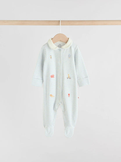 Blue London Baby Sleepsuits 3 Pack (0-2yrs)