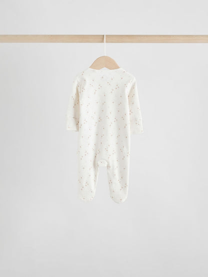 Neutral 7 Pack Two Way Zip Baby Sleepsuits (0-2yrs)