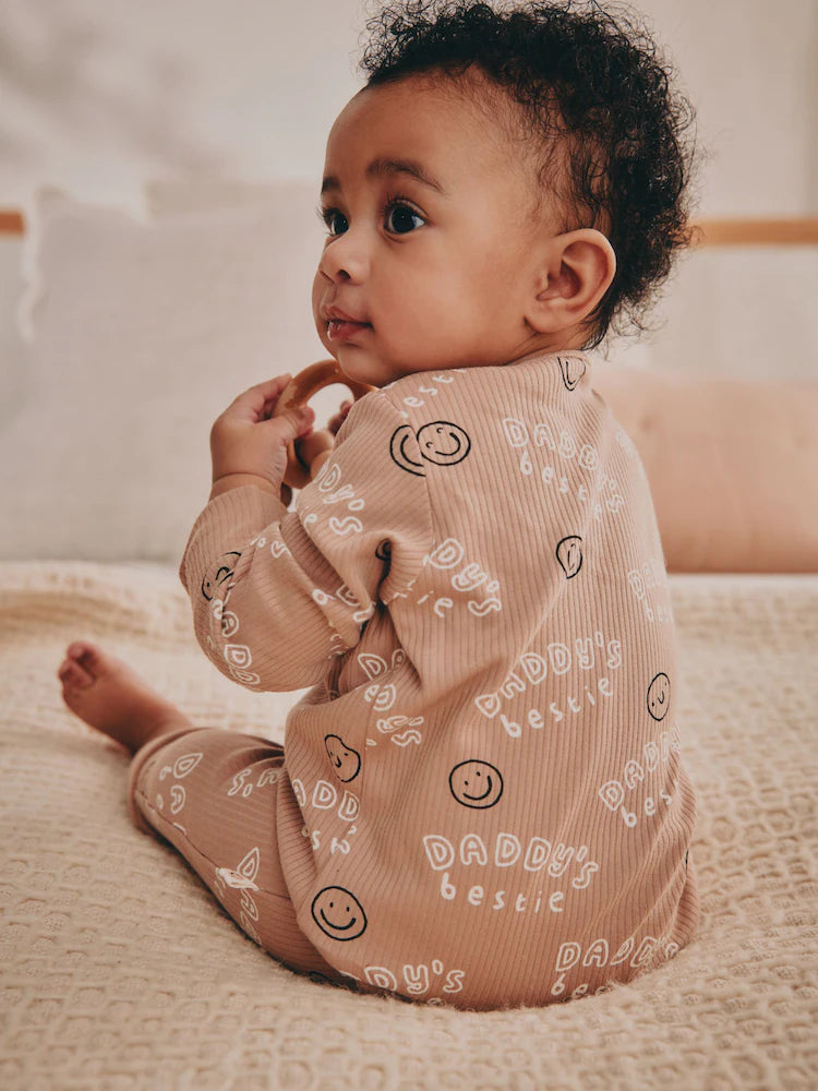 Neutral Family Two Way Zip Footless Baby Sleepsuit (0-18mths)