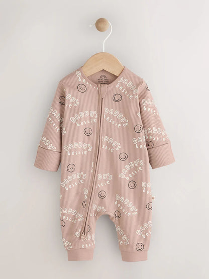 Neutral Family Two Way Zip Footless Baby Sleepsuit (0-18mths)