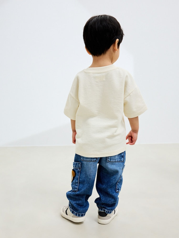 Mid Blue Dog Cargo Jeans (3mths-7yrs)