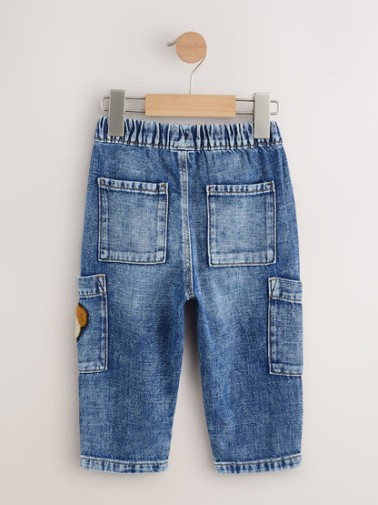 Mid Blue Dog Cargo Jeans (3mths-7yrs)