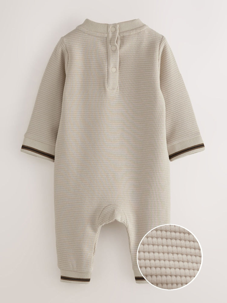 Baker by Ted Baker Textured Long Sleeve Romper - Size Newborn