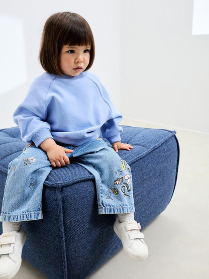Denim Floral Print Jeans (3mths-7yrs)