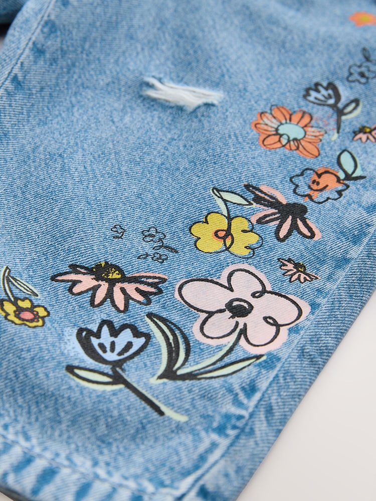 Denim Floral Print Jeans (3mths-7yrs)
