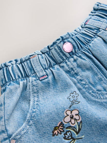 Denim Floral Print Jeans (3mths-7yrs)