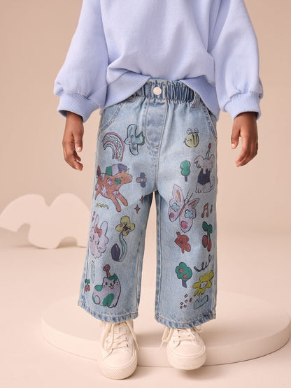 Denim Character Printed Jeans (3mths-7yrs) - 12-18 Months (80-86cm)