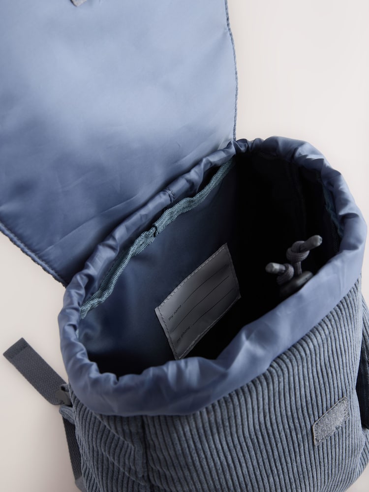 Blue Cord Corduroy Backpack - Size One