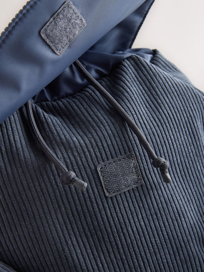 Blue Cord Corduroy Backpack - Size One
