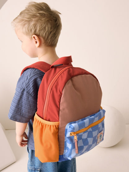 Colourblock Check Backpack - Size One