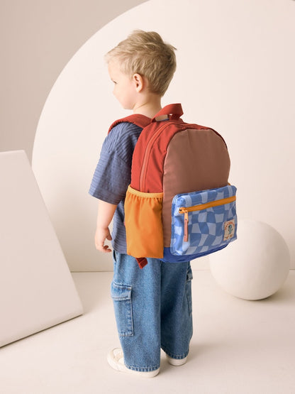 Colourblock Check Backpack - Size One