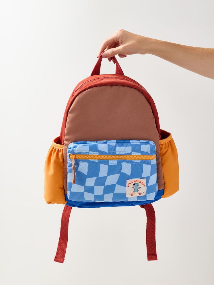 Colourblock Check Backpack - Size One