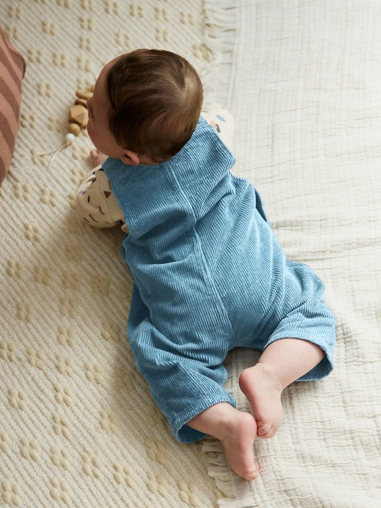 Mid Blue Cord Dungarees and Bodysuit Set (0mths-2yrs) - Size Up to 1 Month (56cm)