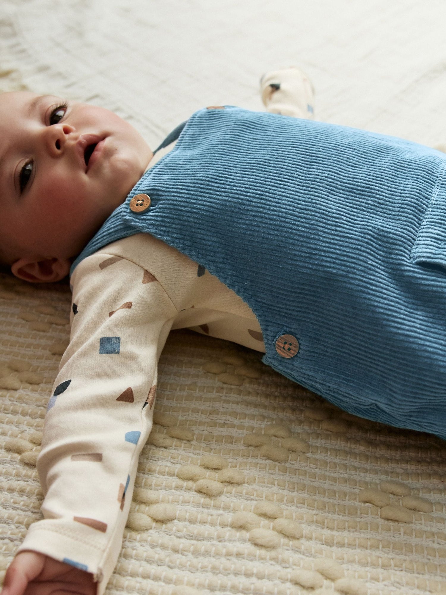 Mid Blue Cord Dungarees and Bodysuit Set (0mths-2yrs) - Size Up to 1 Month (56cm)