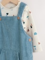 Mid Blue Cord Dungarees and Bodysuit Set (0mths-2yrs) - Size Up to 1 Month (56cm)