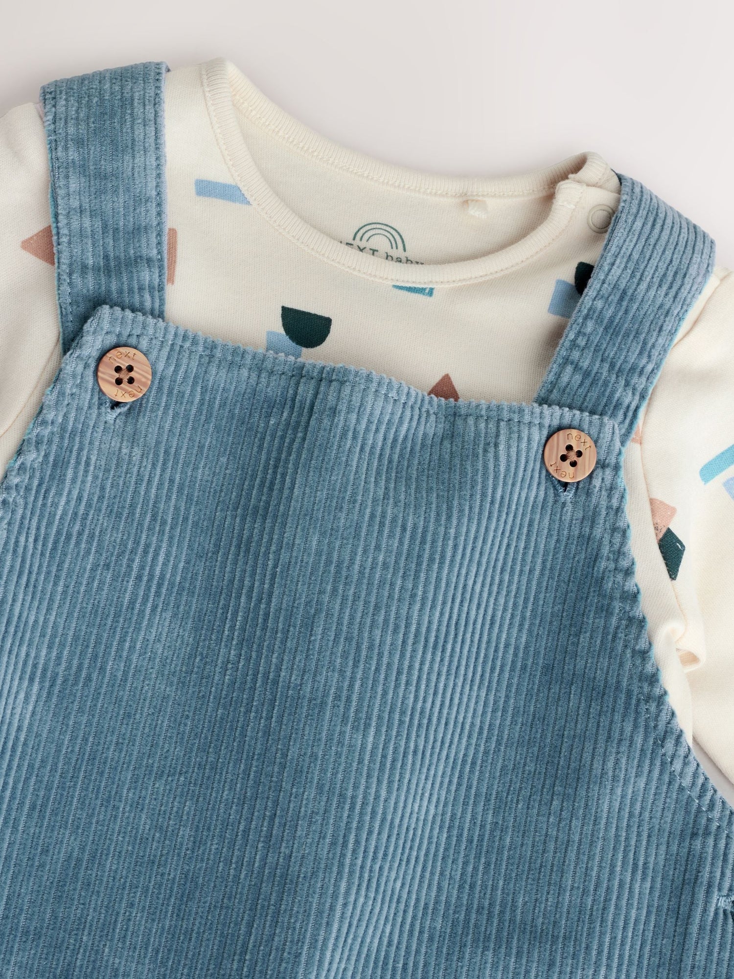 Mid Blue Cord Dungarees and Bodysuit Set (0mths-2yrs) - Size Up to 1 Month (56cm)