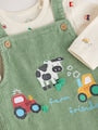 Green Farm Cord Dungarees and Bodysuit Set (0mths-2yrs) - Size Up to 1 Month (56cm)