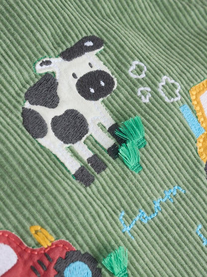 Green Farm Cord Dungarees and Bodysuit Set (0mths-2yrs) - Size Up to 1 Month (56cm)