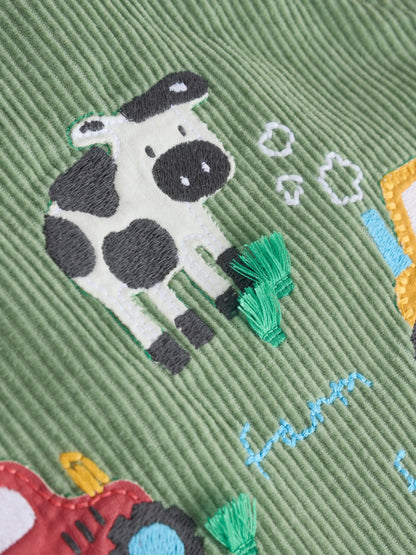 Green Farm Cord Dungarees and Bodysuit Set (0mths-2yrs) - Size Up to 1 Month (56cm)
