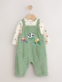 Green Farm Cord Dungarees and Bodysuit Set (0mths-2yrs) - Size Up to 1 Month (56cm)