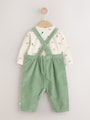 Green Farm Cord Dungarees and Bodysuit Set (0mths-2yrs) - Size Up to 1 Month (56cm)