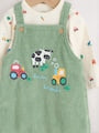 Green Farm Cord Dungarees and Bodysuit Set (0mths-2yrs) - Size Up to 1 Month (56cm)