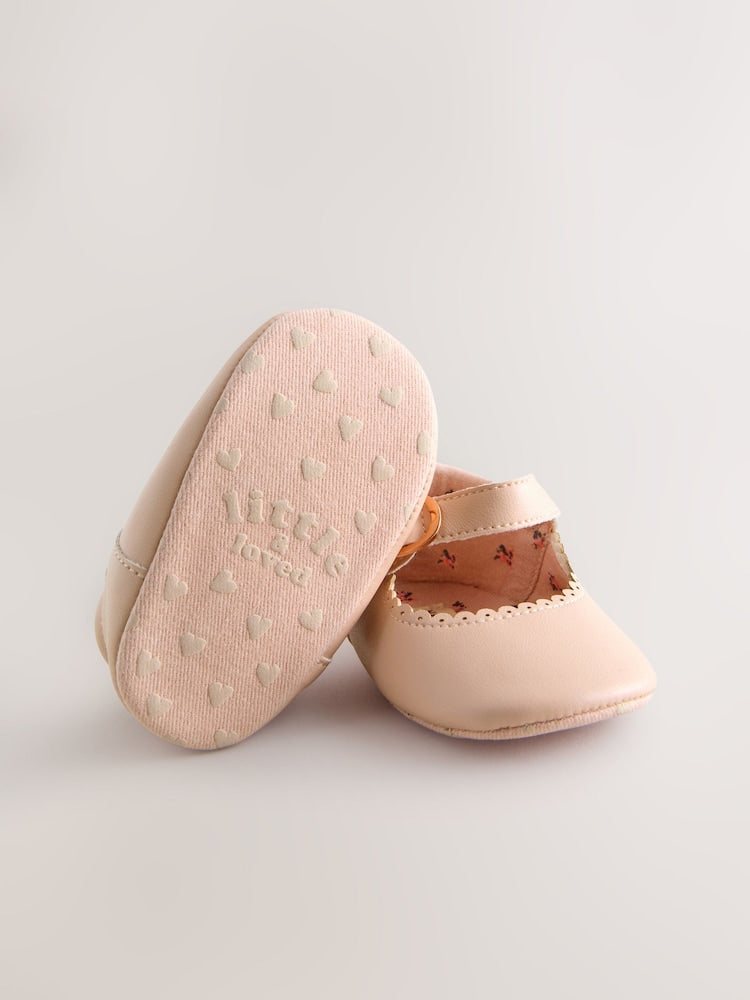 Pink Mary Jane Baby Shoes (0-24mths) - Size Up To 3 Months (50 - 62cm)
