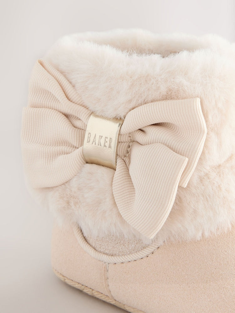 Baker by Ted Baker Baby Girls Faux Fur Trim Padders Boots