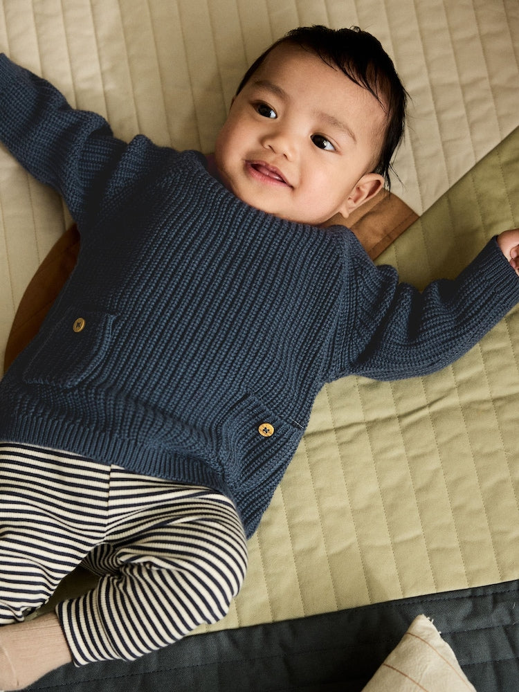 Blue Baby Knitted Jumper and Leggings Set (0mths-2yrs) - Size Up to 1 Month (56cm)