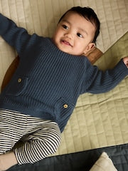 Blue Baby Knitted Jumper and Leggings Set (0mths-2yrs) - Size Up to 1 Month (56cm)