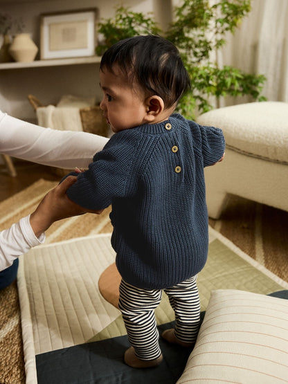 Blue Baby Knitted Jumper and Leggings Set (0mths-2yrs) - Size Up to 1 Month (56cm)