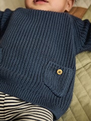 Blue Baby Knitted Jumper and Leggings Set (0mths-2yrs) - Size Up to 1 Month (56cm)