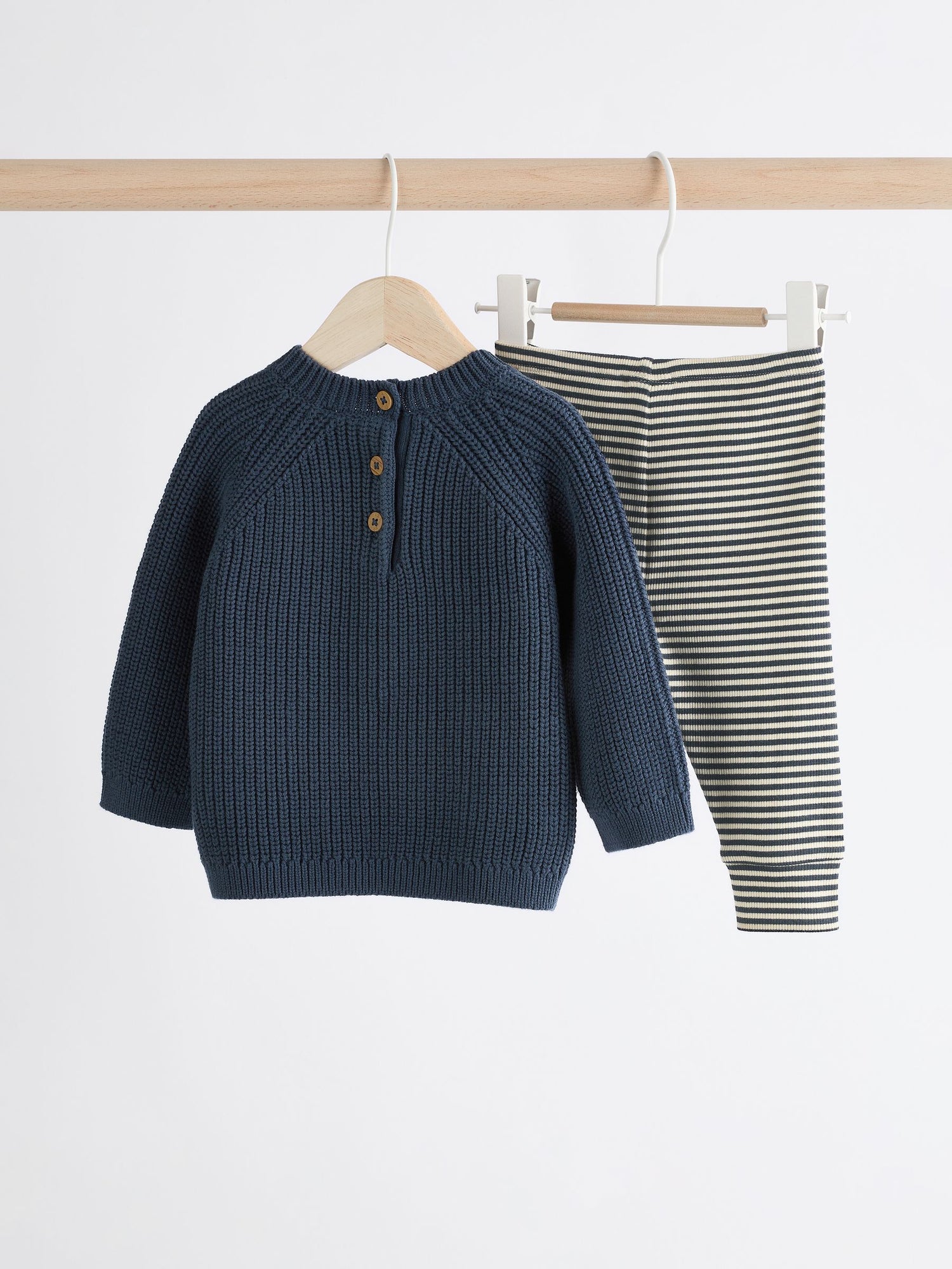 Blue Baby Knitted Jumper and Leggings Set (0mths-2yrs) - Size Up to 1 Month (56cm)