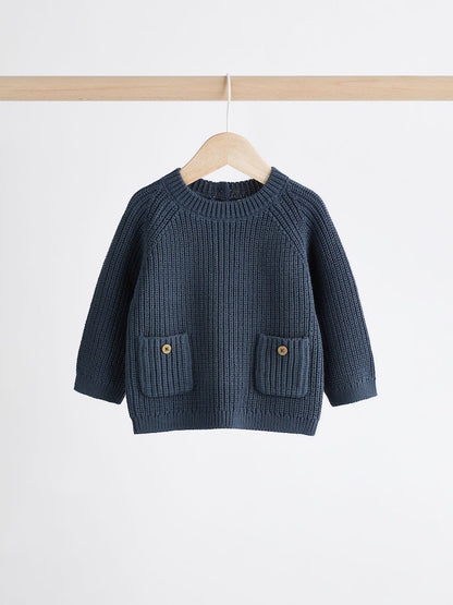 Blue Baby Knitted Jumper and Leggings Set (0mths-2yrs) - Size Up to 1 Month (56cm)