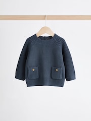 Blue Baby Knitted Jumper and Leggings Set (0mths-2yrs) - Size Up to 1 Month (56cm)