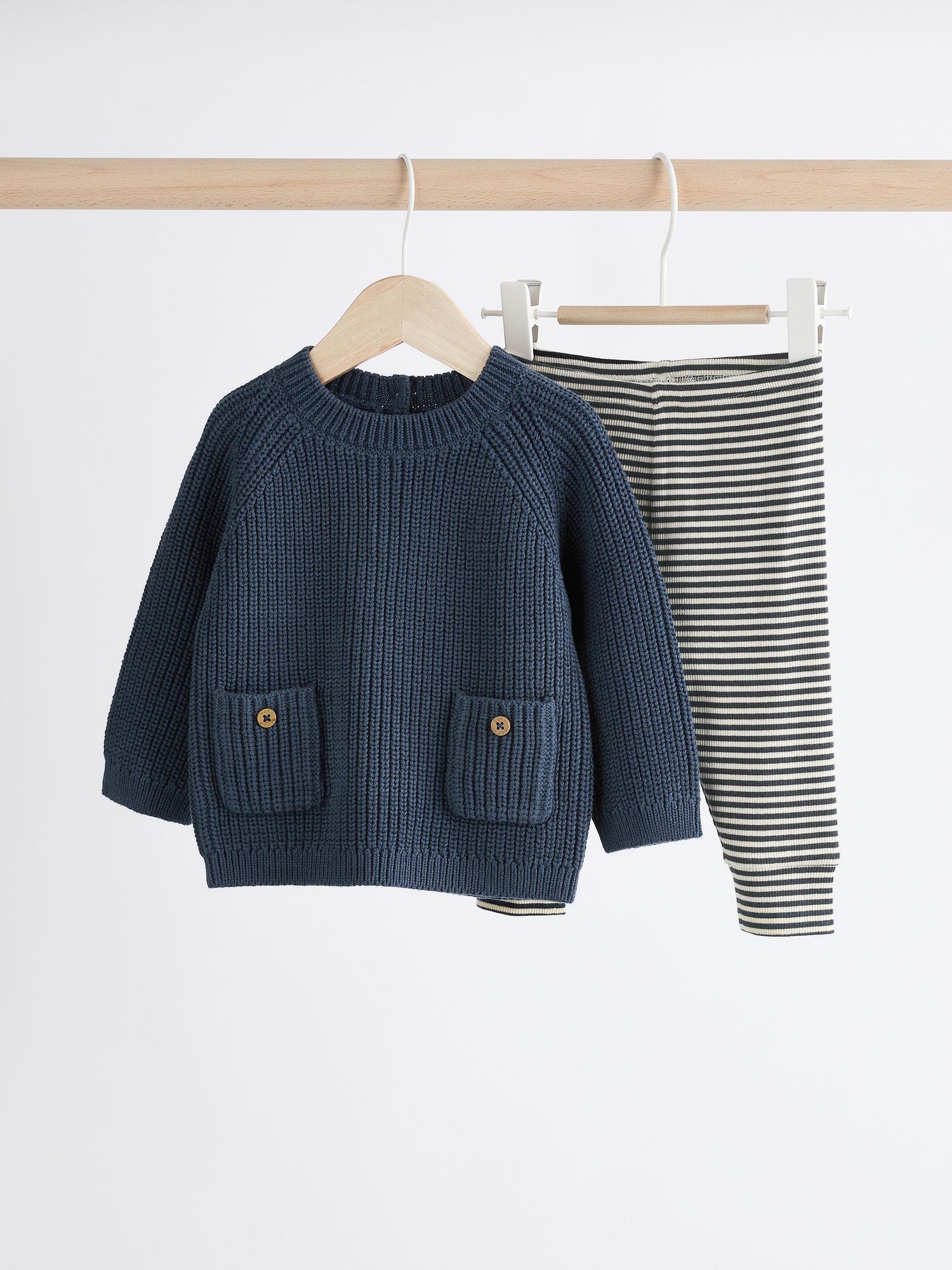 Blue Baby Knitted Jumper and Leggings Set (0mths-2yrs) - Size Up to 1 Month (56cm) - Default 1