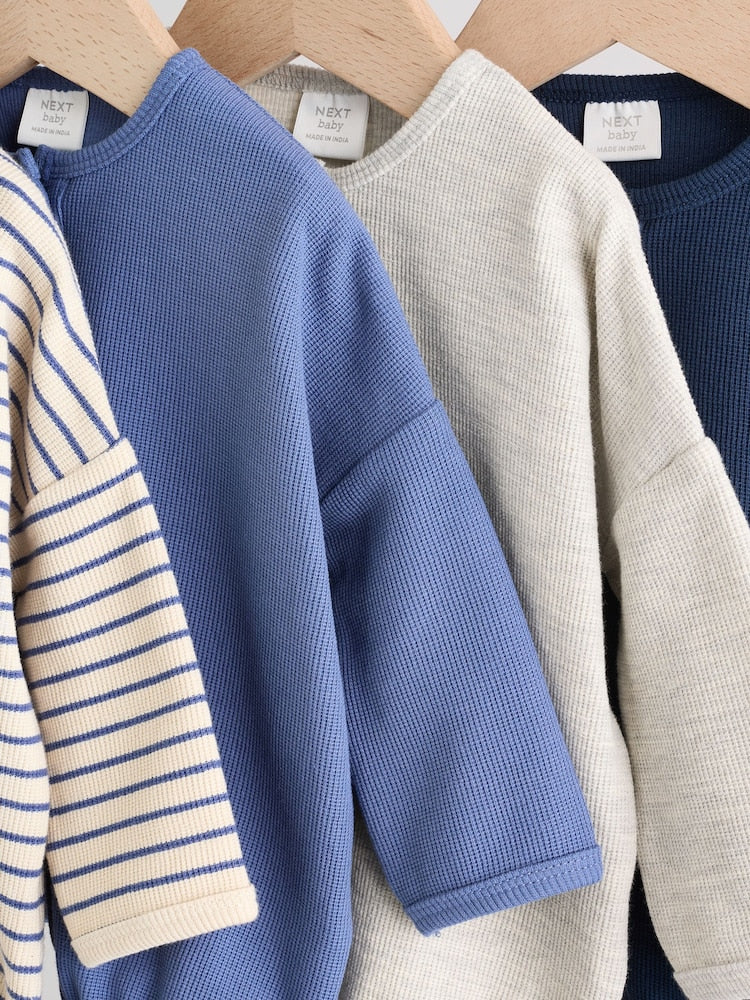 Blue Stripe Baby Long Sleeve T-Shirts 4 Pack (0mths-2yrs)
