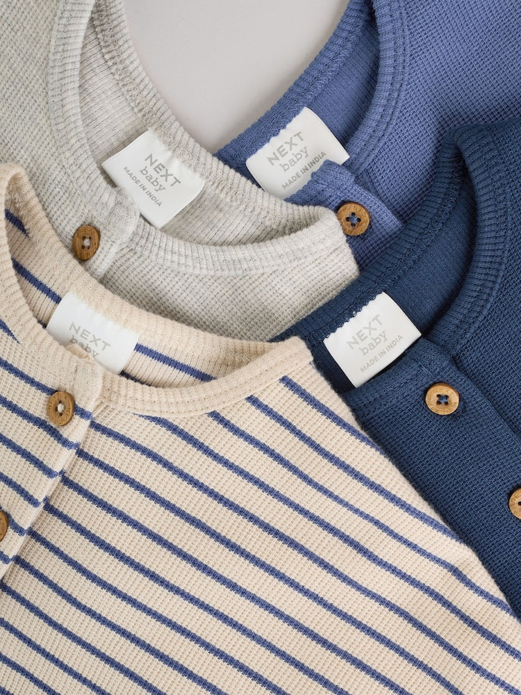 Blue Stripe Baby Long Sleeve T-Shirts 4 Pack (0mths-2yrs)