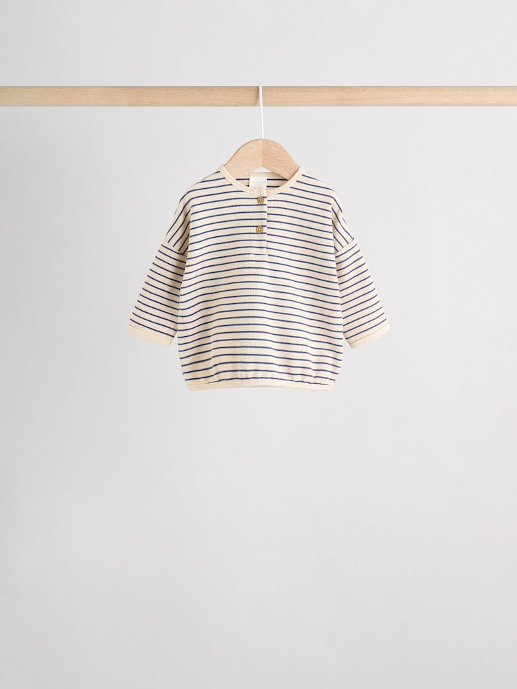 Blue Stripe Baby Long Sleeve T-Shirts 4 Pack (0mths-2yrs)