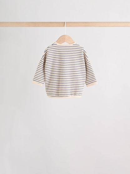 Blue Stripe Baby Long Sleeve T-Shirts 4 Pack (0mths-2yrs)