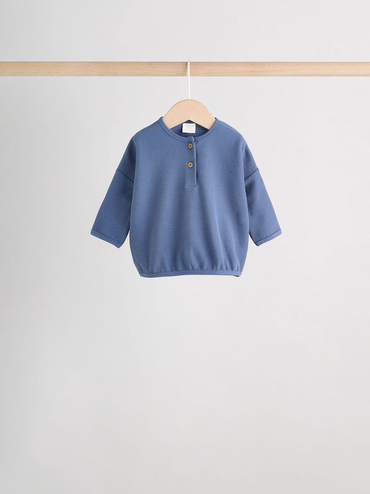 Blue Stripe Baby Long Sleeve T-Shirts 4 Pack (0mths-2yrs)