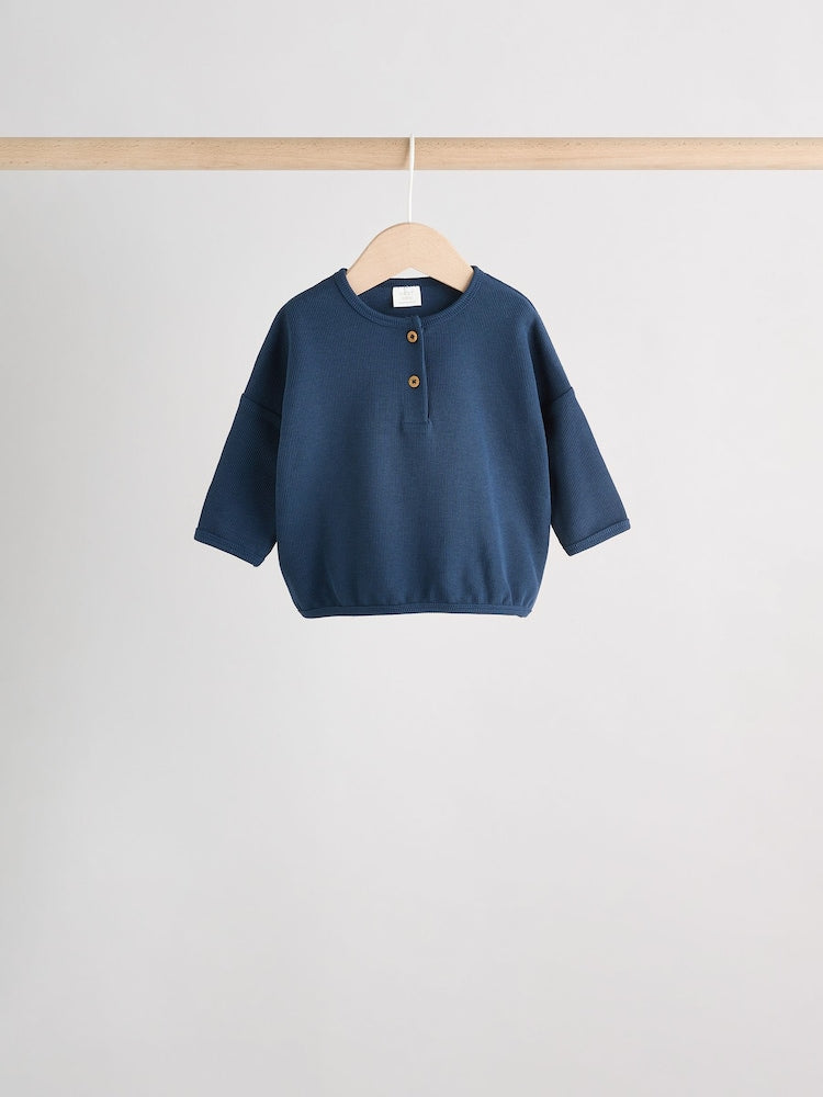 Blue Stripe Baby Long Sleeve T-Shirts 4 Pack (0mths-2yrs)