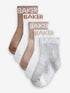 Baker by Ted Baker Baby Socks 5 Pack - Size Up To 3 Months (50 - 62cm) - Neutral