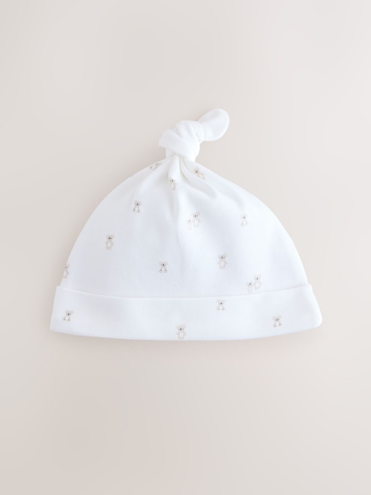 White Baby Tie Top Hats 3 Pack (0-12mths)