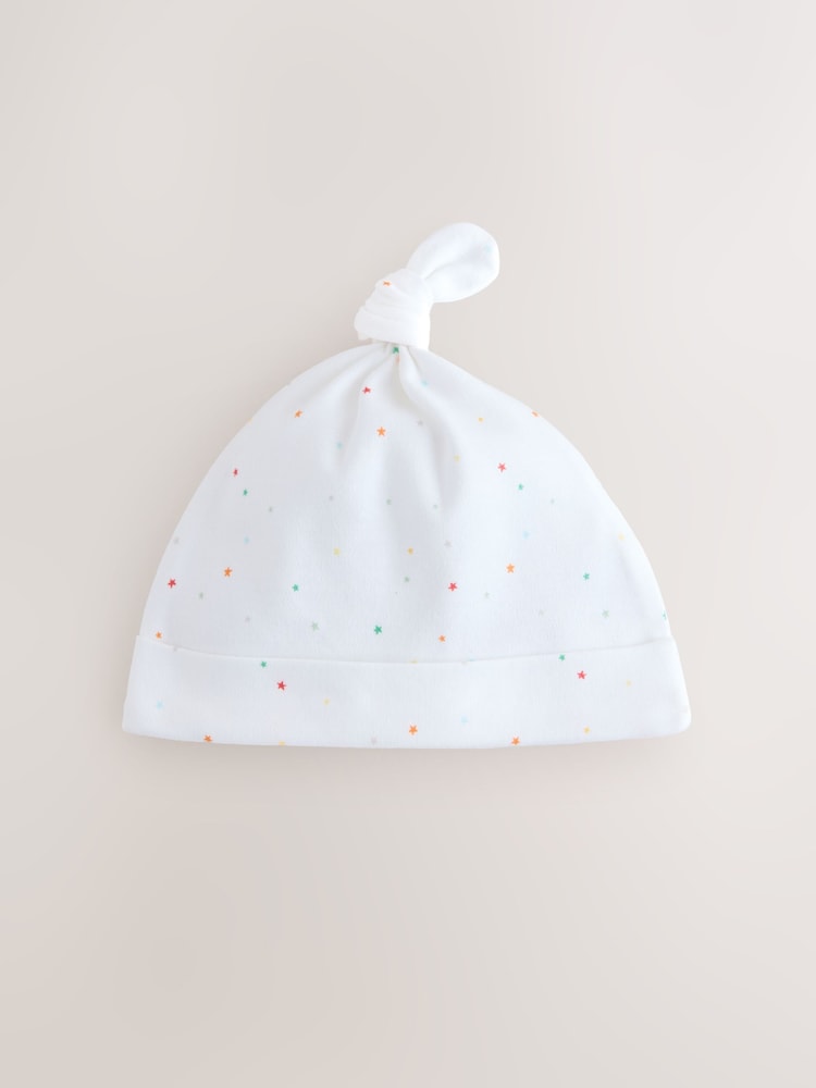 White Baby Tie Top Hats 3 Pack (0-12mths)