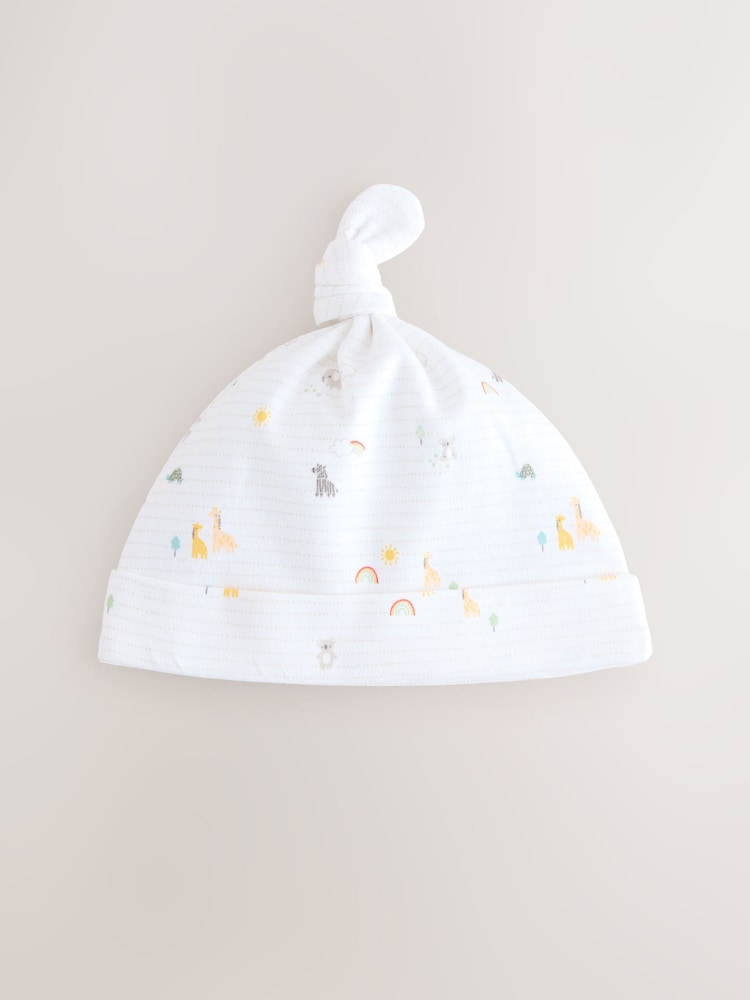 White Baby Tie Top Hats 3 Pack (0-12mths)