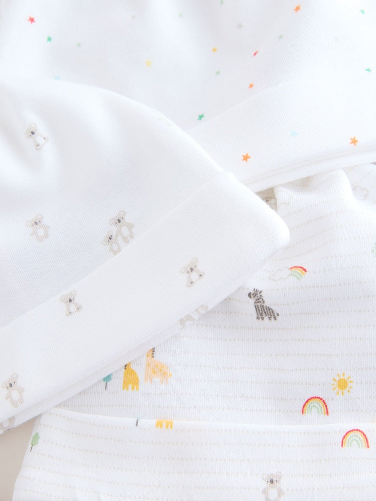 White Baby Tie Top Hats 3 Pack (0-12mths)