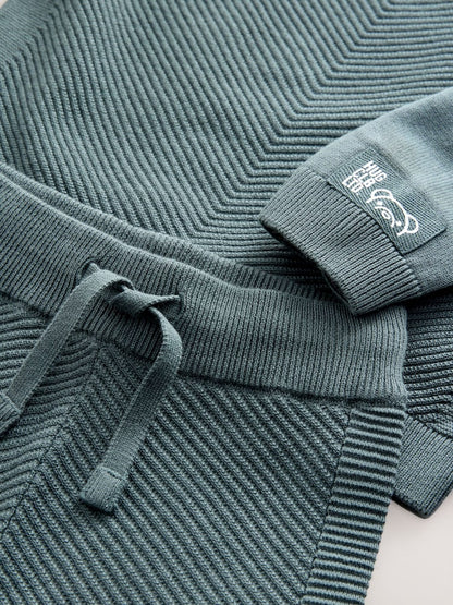 Blue Knitted Hoodie and Jogger Set (3mths-7yrs)