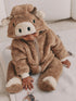 Brown Hamish Hooded Baby Fleece Pramsuit (0-18mths) - Up to 1 Month (50-56cm)