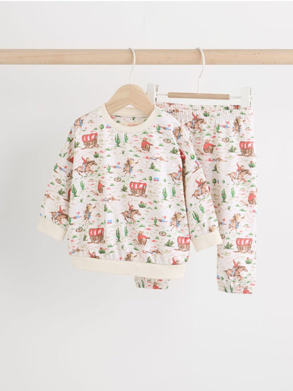 Cath Kidston Ecru Cowboy Baby Sweatshirt and Joggers Set - Size Up to 1 Month (56cm)